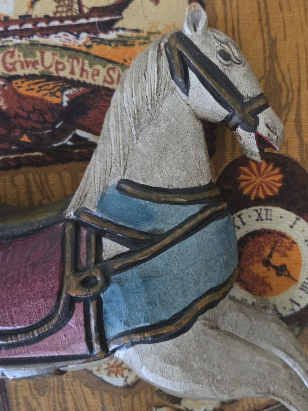Vintage Hand Crafted/Hand Painted Folk Art Rocking Horse 12x10 approx